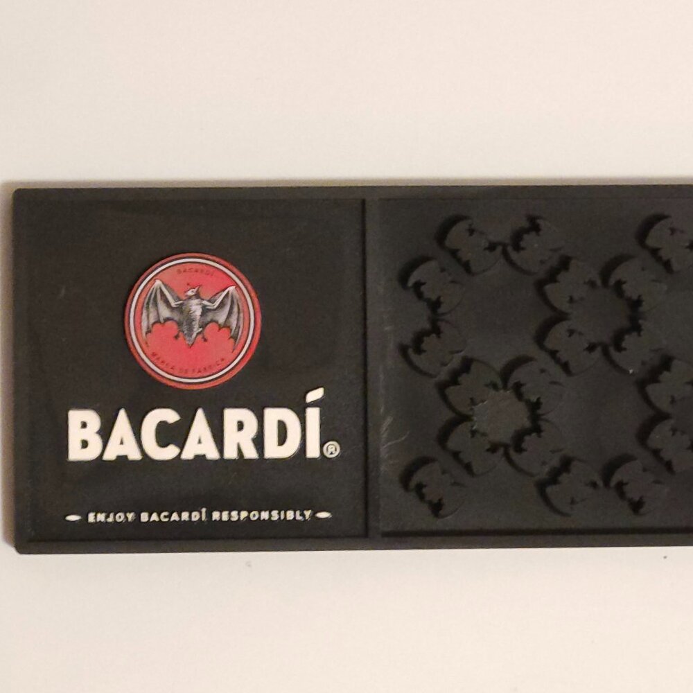 Bacardi Rail Mat Bacardi RUM Rubber Bar Mat BAT SWARM PATTERN